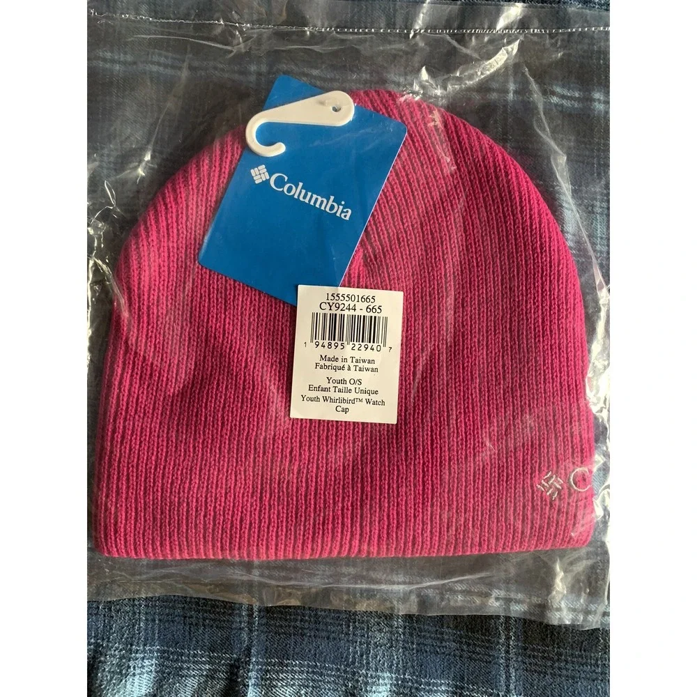 NWT - Columbia Youth Girls Pink Whirlibird Watch Knit‎ Hat/Cap One-Size